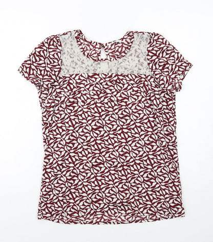 Womens UK Size 10 New Look Red Basic T-Shirt