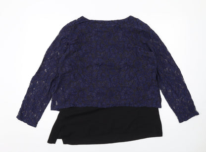 Womens UK Size 16 Blue Chameleon Blue Basic Blouse
