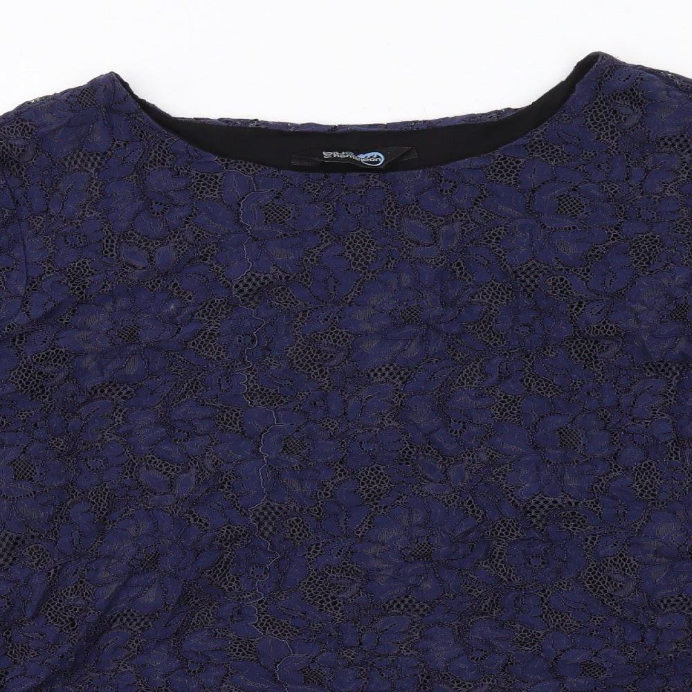 Womens UK Size 16 Blue Chameleon Blue Basic Blouse