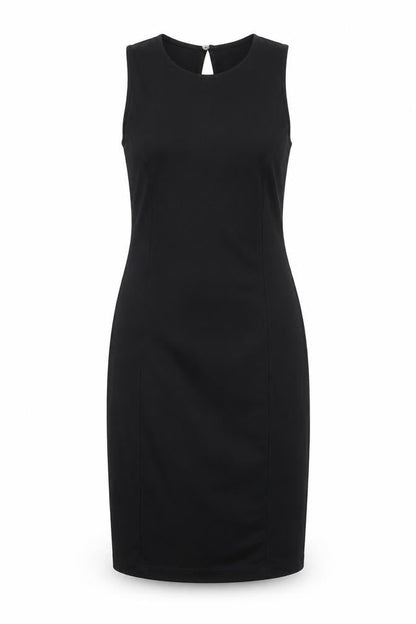 H&M Womens Black Polyester Sheath Size S Boat Neck Button