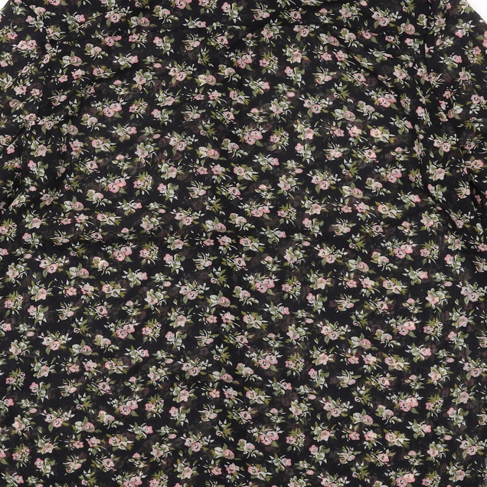 Womens UK Size 8 H&M Black Basic Button-Up