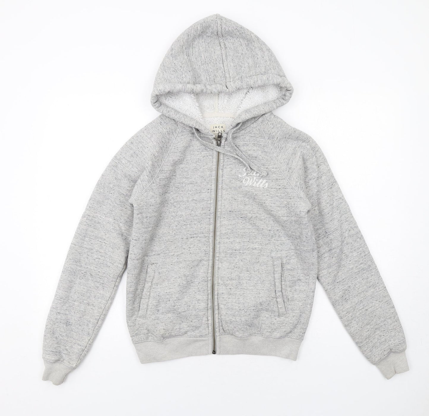Womens UK Size 6 Jack Wills Grey Full Zip Hoodie