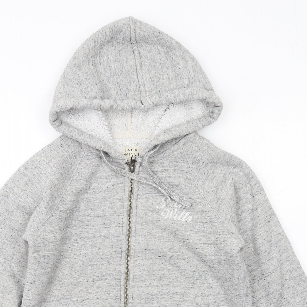 Womens UK Size 6 Jack Wills Grey Full Zip Hoodie