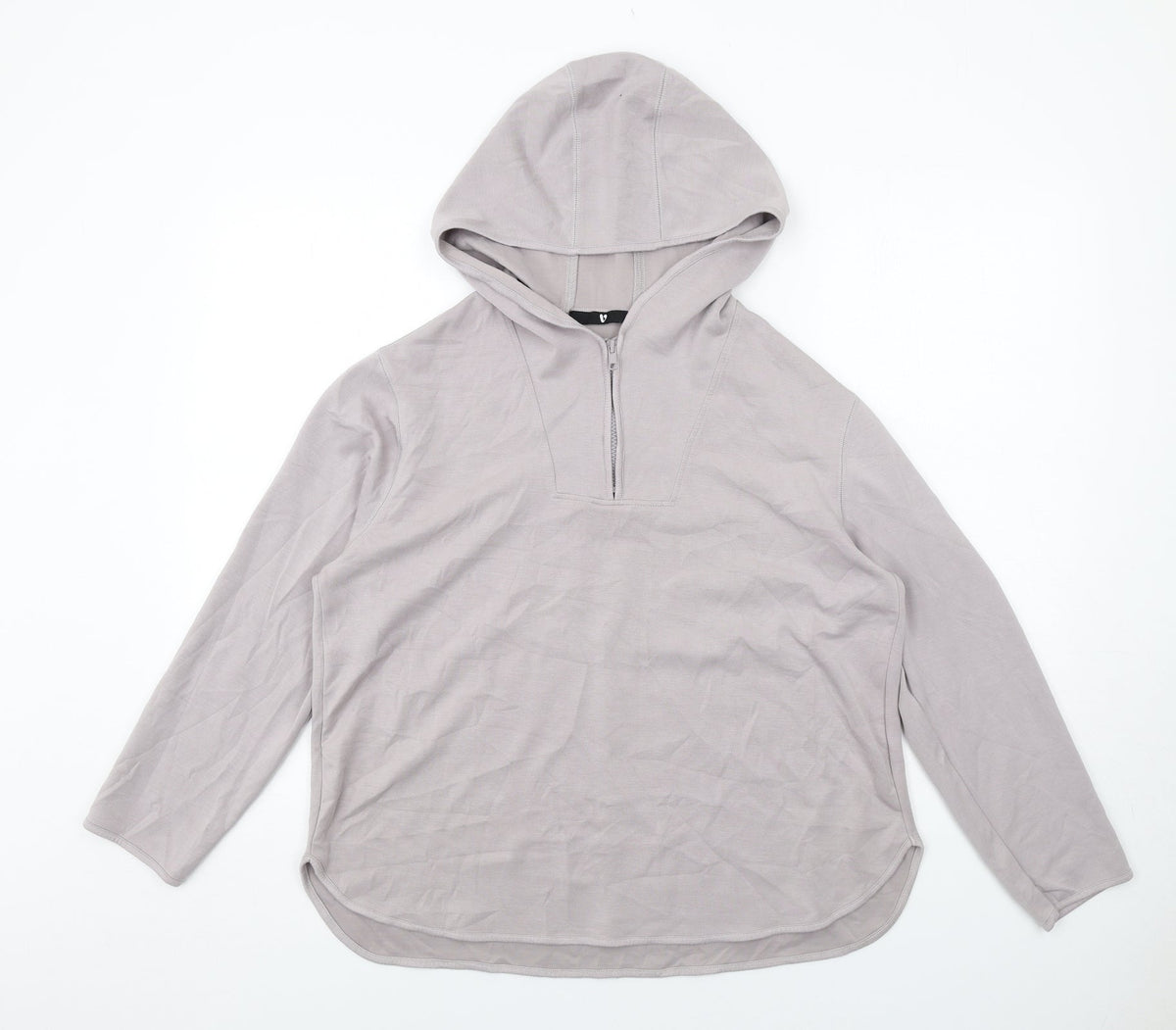 Very Womens Grey Viscose Pullover Hoodie Size S Zip