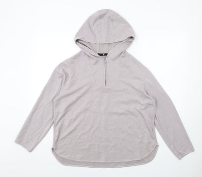 Very Womens Grey Viscose Pullover Hoodie Size S Zip