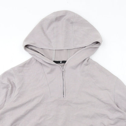 Very Womens Grey Viscose Pullover Hoodie Size S Zip
