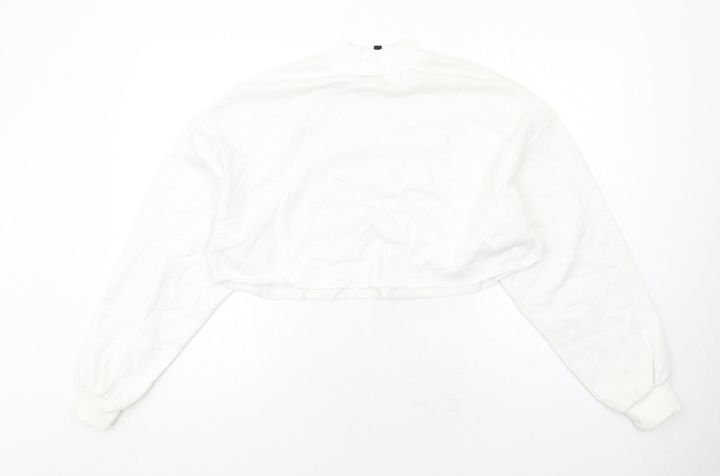 H&M Womens White Cotton Pullover Sweatshirt Size M Pullover - Karma & Magic