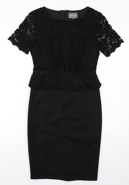 Phase Eight Womens Black Nylon Shift Size 10 Round Neck Zip