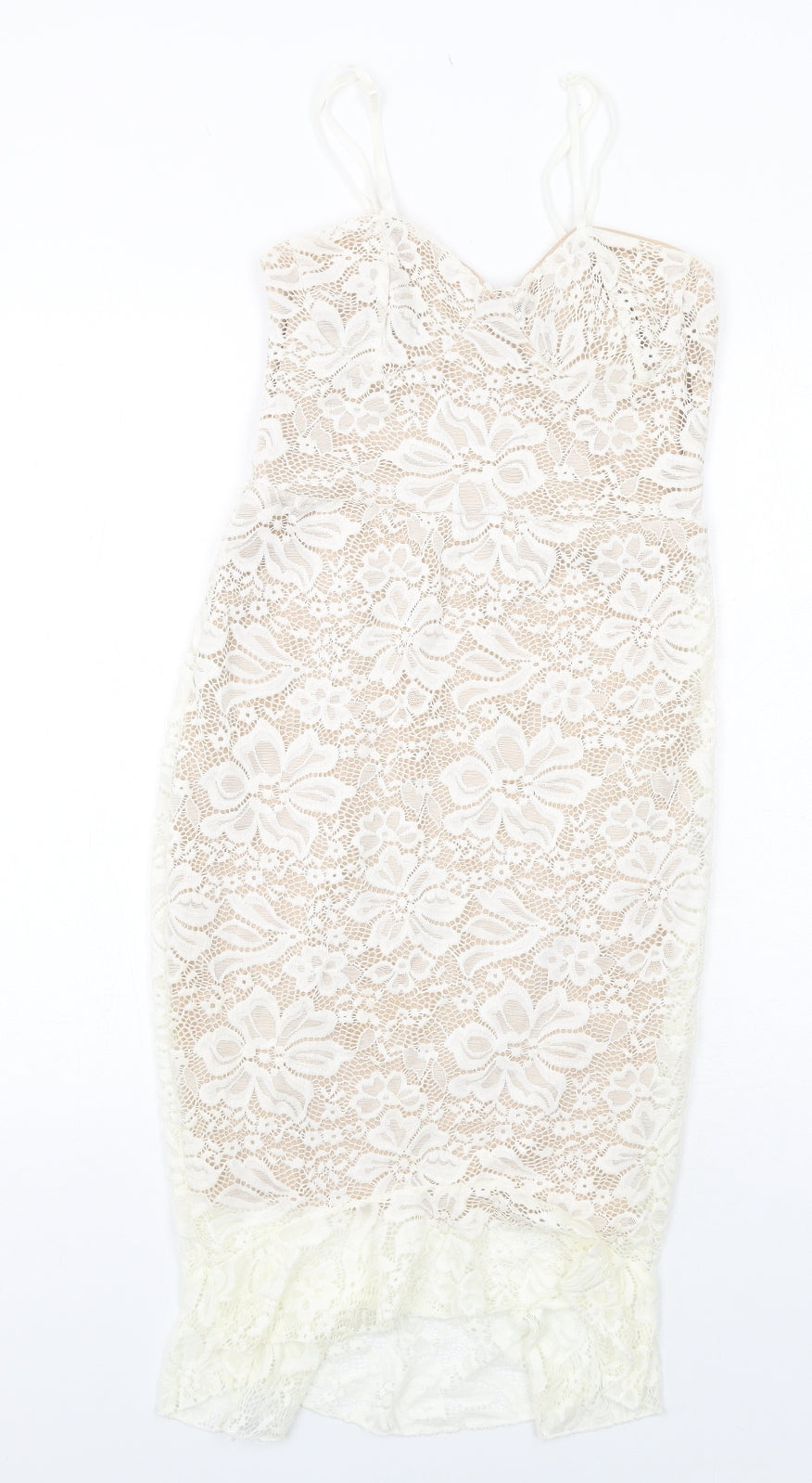 In the Style Womens White Polyester Shift Size 8 V-Neck Pullover