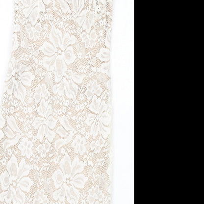 In the Style Womens White Polyester Shift Size 8 V-Neck Pullover