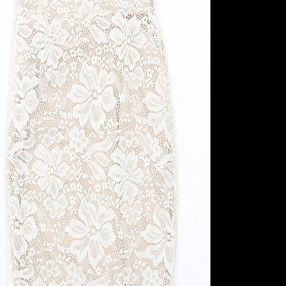 In the Style Womens White Polyester Shift Size 8 V-Neck Pullover