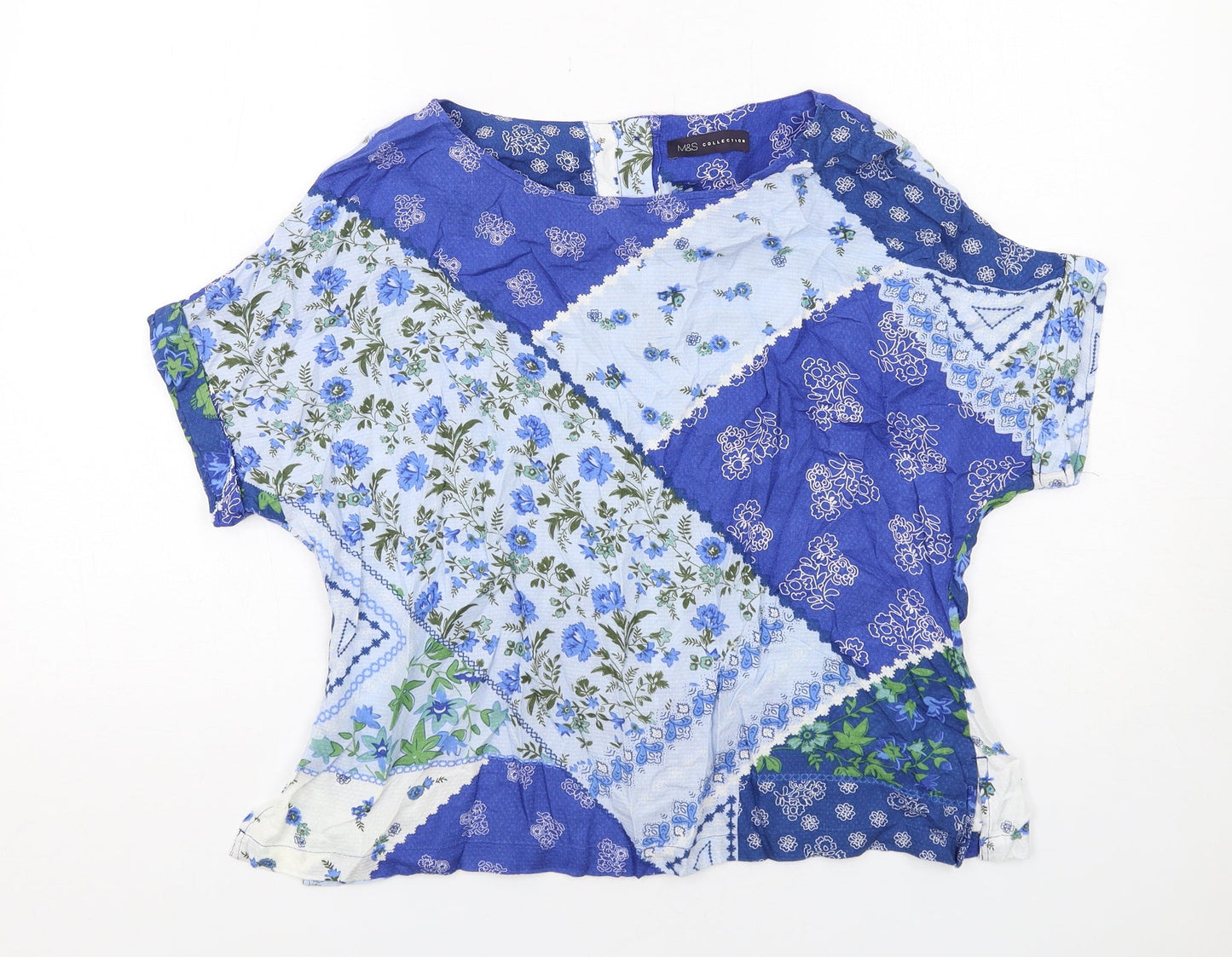 Womens UK Size 12 Marks and Spencer Blue Basic Blouse