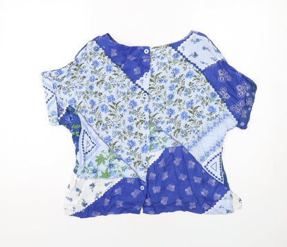 Womens UK Size 12 Marks and Spencer Blue Basic Blouse
