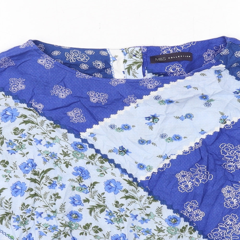 Womens UK Size 12 Marks and Spencer Blue Basic Blouse