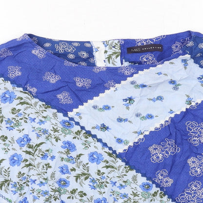 Womens UK Size 12 Marks and Spencer Blue Basic Blouse