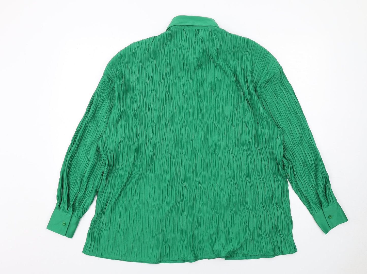 I SAW IT FIRST Womens Green Cotton Basic Button-Up Size 10 Collared