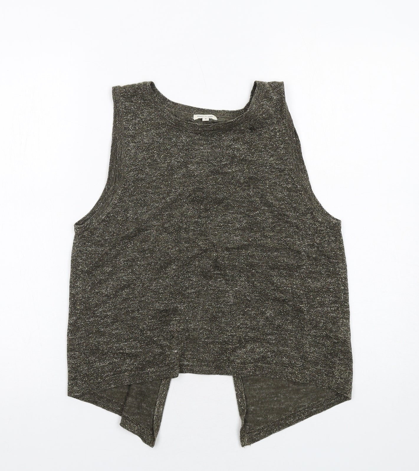 Womens UK Size 8 River Island Green Basic Tank