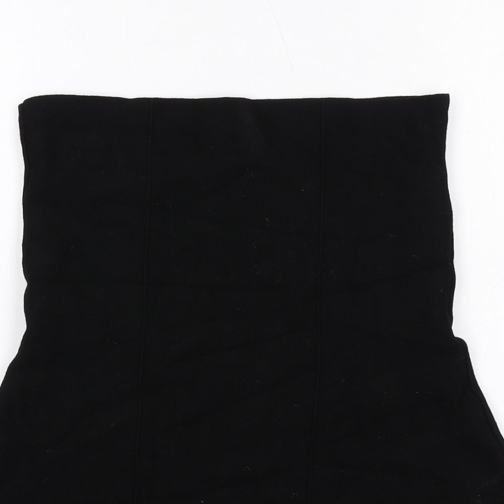 Zara Womens Black Viscose Mini Size L Off the Shoulder Pullover