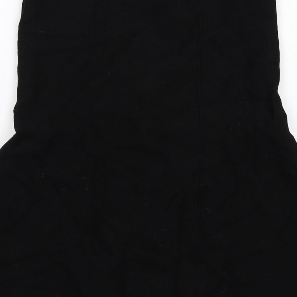 Zara Womens Black Viscose Mini Size L Off the Shoulder Pullover