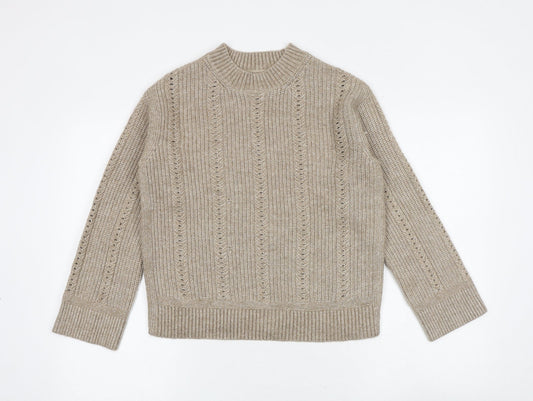 Womens UK Size S Marks and Spencer Beige Pullover Jumper
