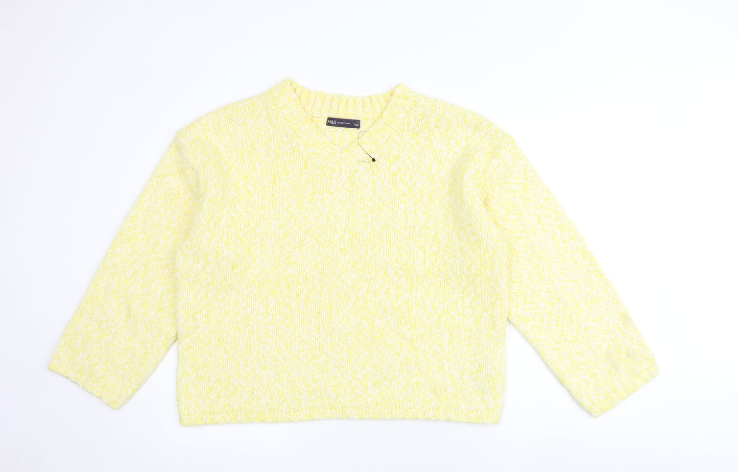 Womens UK Size L Marks and Spencer Yellow Pullover Jumper