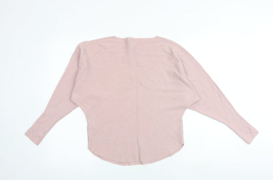 Apricot Womens Pink Round Neck Viscose Pullover Jumper Size 8