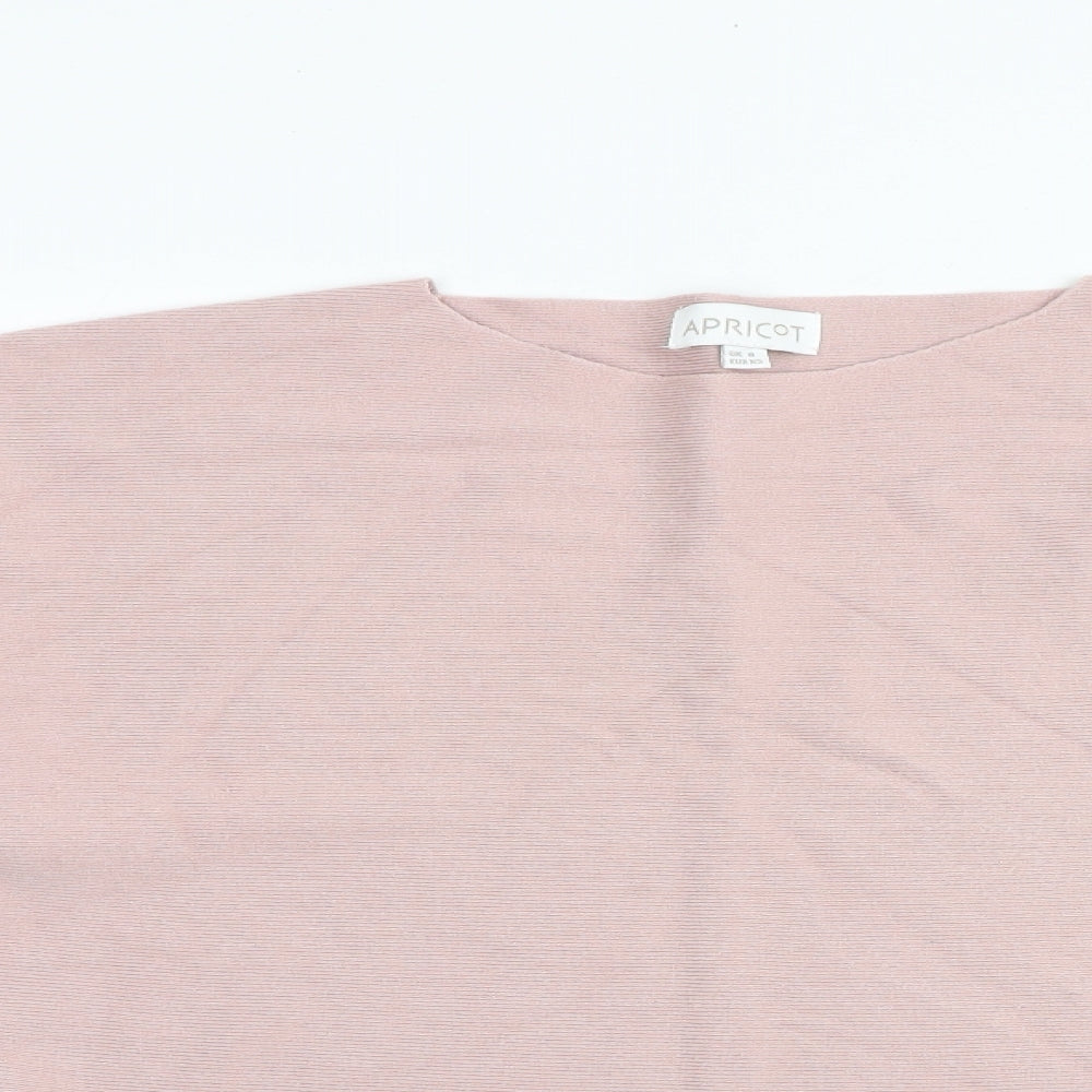 Apricot Womens Pink Round Neck Viscose Pullover Jumper Size 8