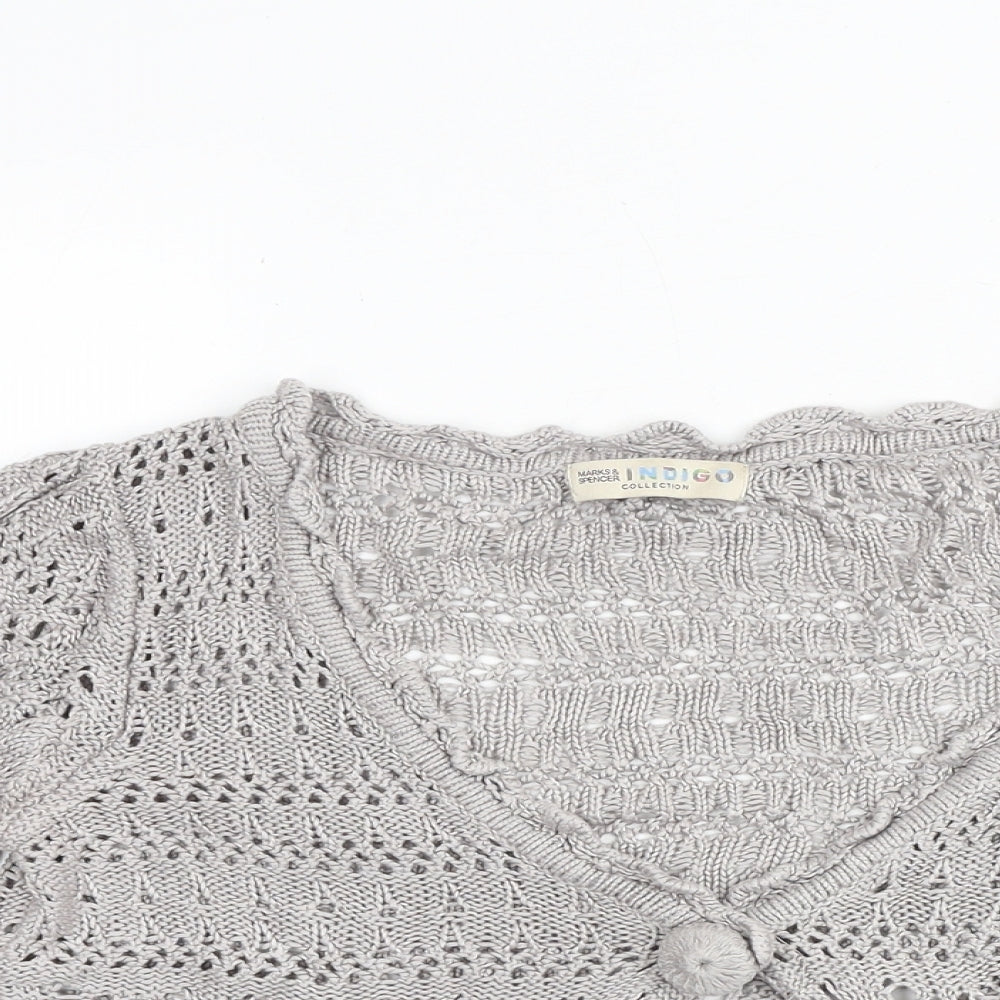 Womens UK Size 12 Marks and Spencer Grey Cardigan Jumper