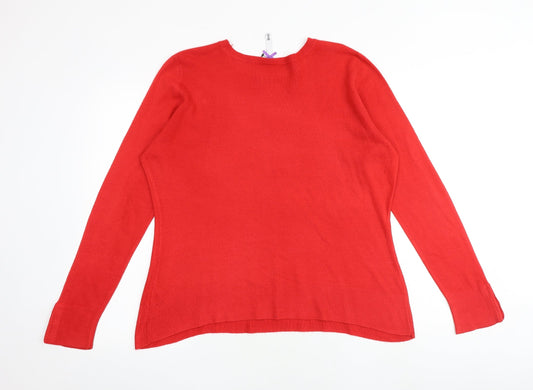 BHS Womens Red Round Neck Acrylic Pullover Jumper Size 14