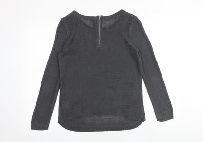 H&M Womens Grey Round Neck Acrylic Pullover Jumper Size S