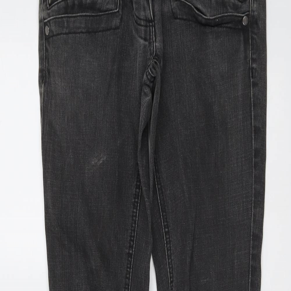 River Island Womens Grey Cotton Straight Jeans Size 8 L29 in Regular Button