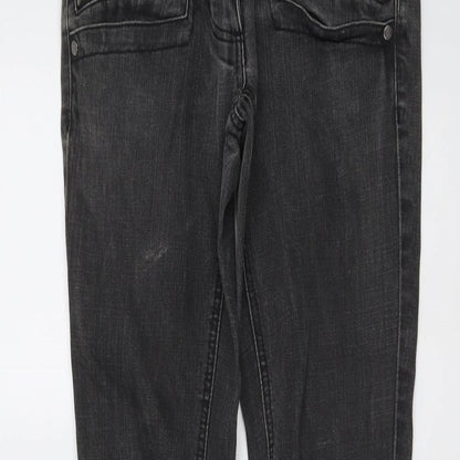 River Island Womens Grey Cotton Straight Jeans Size 8 L29 in Regular Button