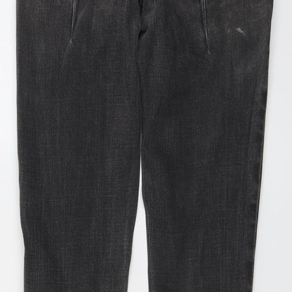 River Island Womens Grey Cotton Straight Jeans Size 8 L29 in Regular Button