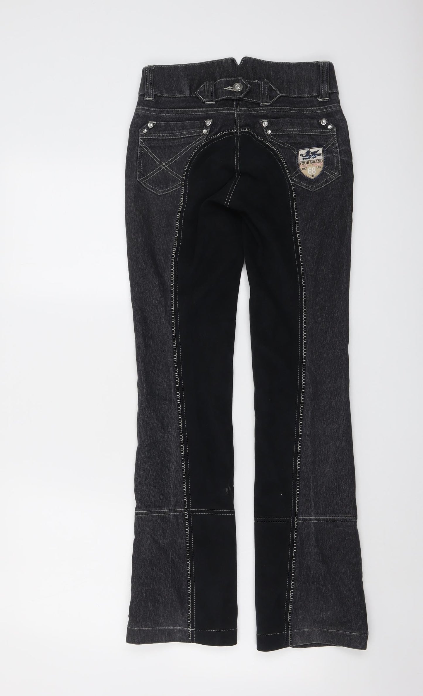HKM Girls Grey Cotton Bootcut Jeans Size 10-11 Years Regular Button