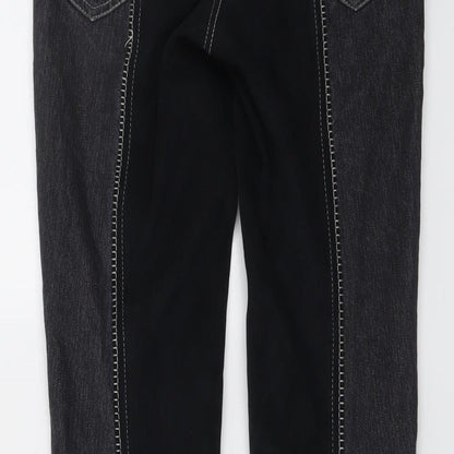 HKM Girls Grey Cotton Bootcut Jeans Size 10-11 Years Regular Button
