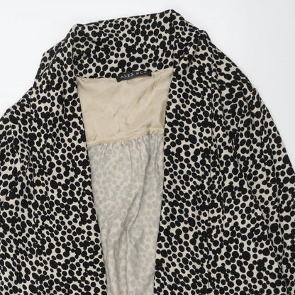 ALEX&CO Womens Black V-Neck Geometric Viscose Cardigan Jumper Size 14
