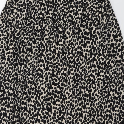 ALEX&CO Womens Black V-Neck Geometric Viscose Cardigan Jumper Size 14