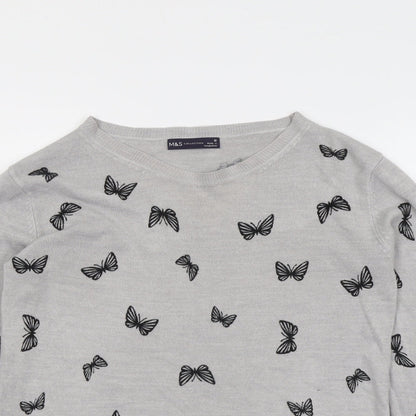Womens UK Size 10 Marks and Spencer Grey Pullover Jumper