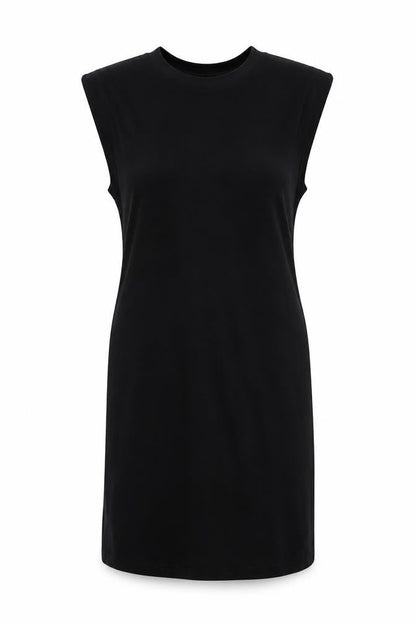 Stradivarius Womens Black Cotton Tank Dress Size M Round Neck Pullover