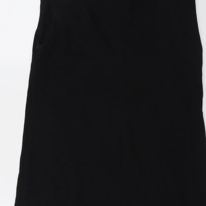 Stradivarius Womens Black Cotton Tank Dress Size M Round Neck Pullover