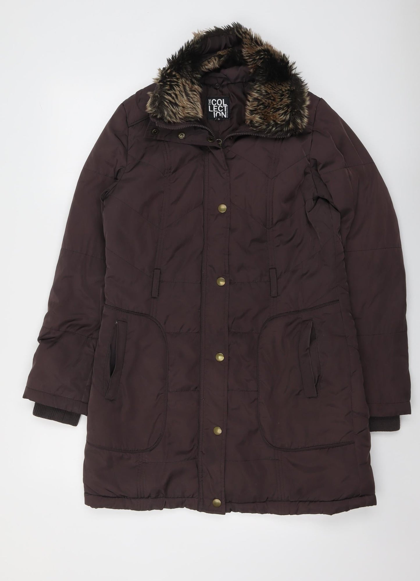 Womens UK Size 10 Debenhams Brown Overcoat