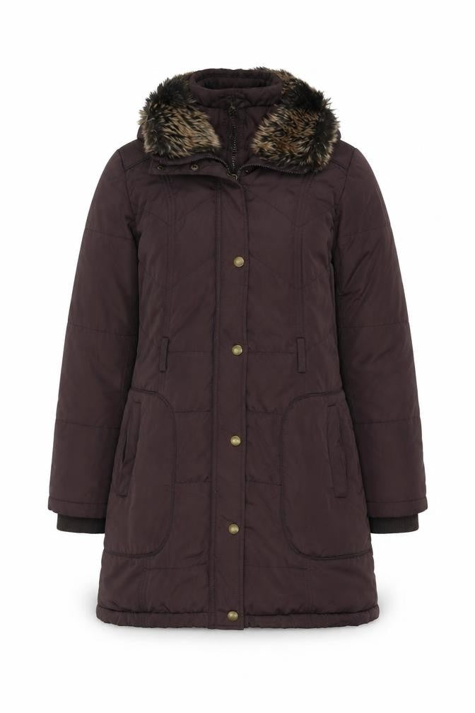 Womens UK Size 10 Debenhams Brown Overcoat