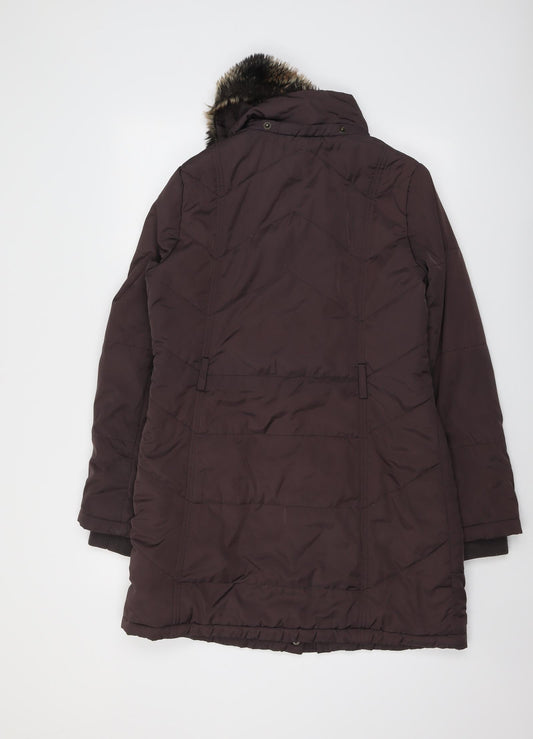 Womens UK Size 10 Debenhams Brown Overcoat