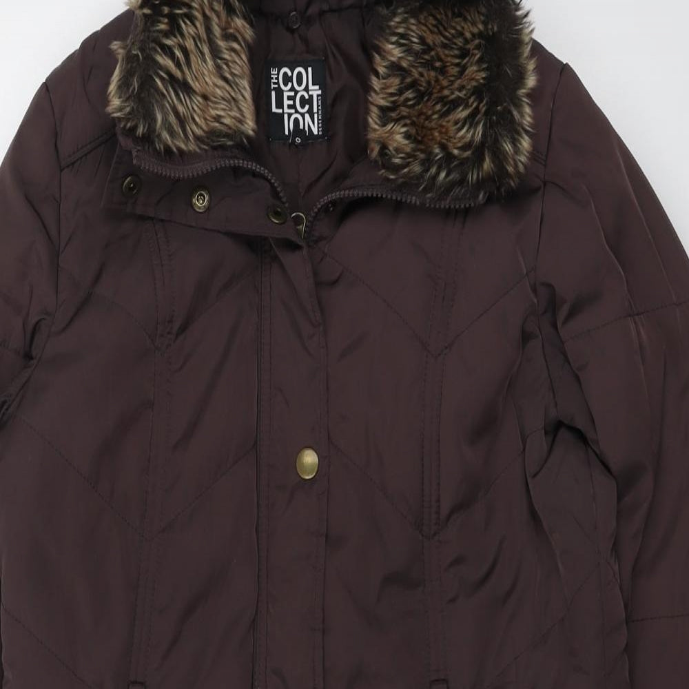 Womens UK Size 10 Debenhams Brown Overcoat