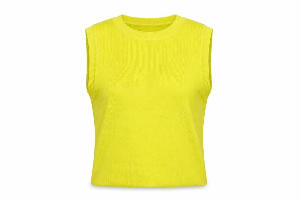 Womens UK Size S Zara Yellow Cropped T-Shirt