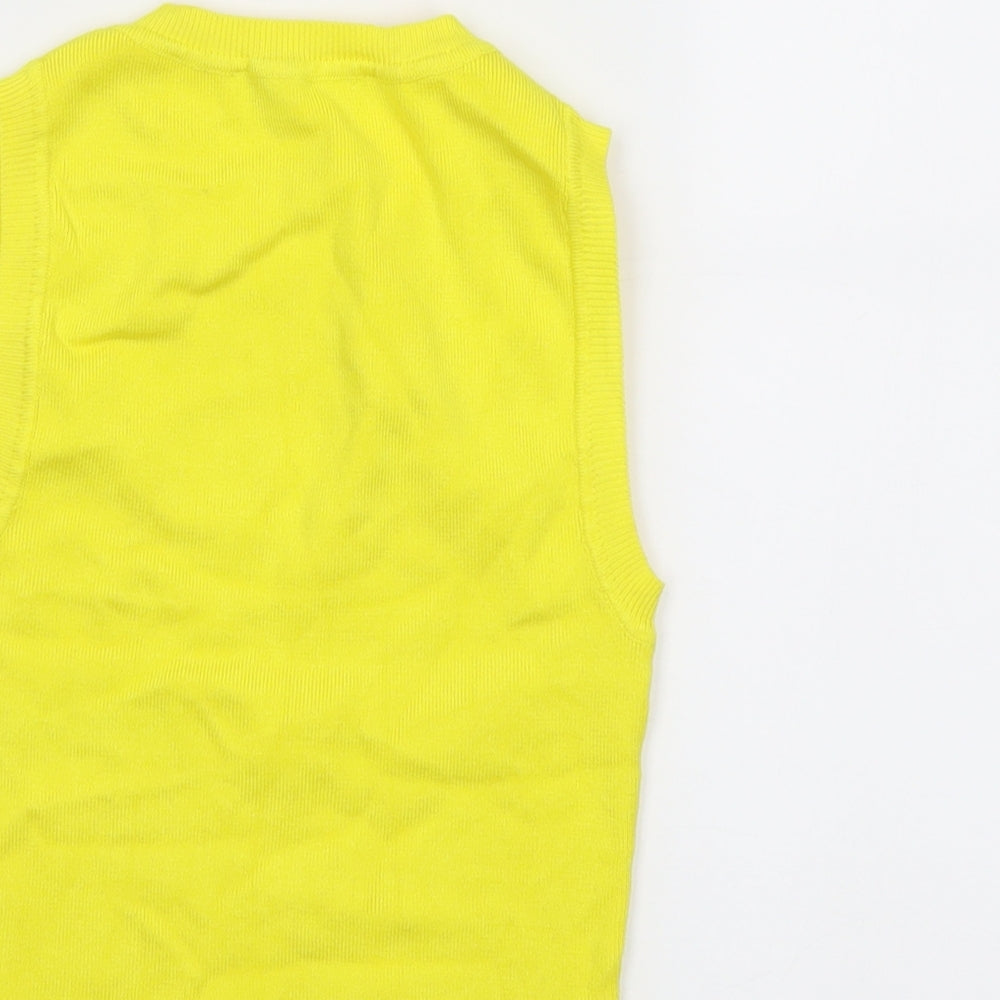 Womens UK Size S Zara Yellow Cropped T-Shirt