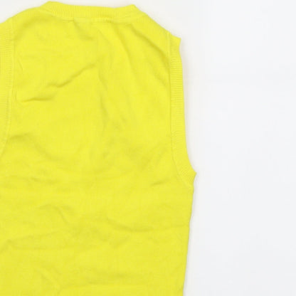 Womens UK Size S Zara Yellow Cropped T-Shirt