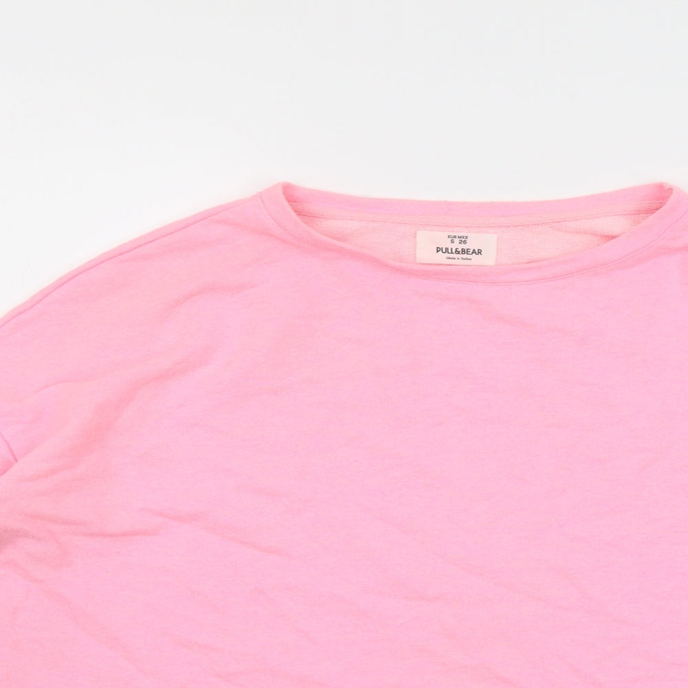 Womens UK Size S Pull&Bear Pink Pullover Sweatshirt