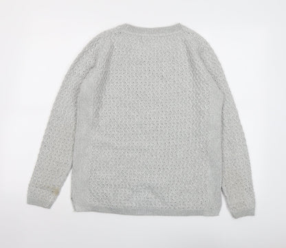 Womens UK Size 10 EWM Grey Pullover Jumper