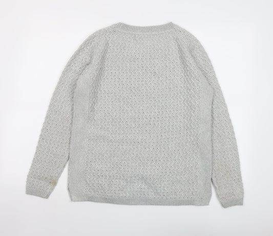 Womens UK Size 10 EWM Grey Pullover Jumper